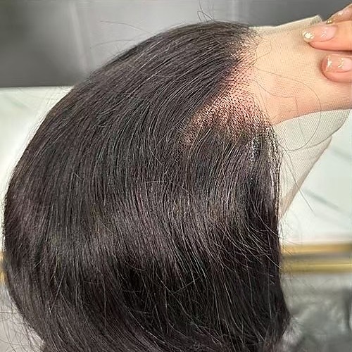 Curly frontal lace close-up